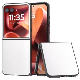 LEATHER Schutzhülle für Motorola Razr 60 Ultra, weiß
