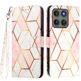 ART MARBLE Wallet Cover für Motorola Edge 60 Pro PINK HEXAGON