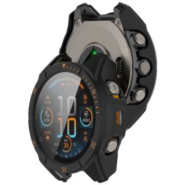 PC FULL COVER Kunststoffgehäuse mit Glas für Garmin Tactix 8 47mm BLACK-ORANGE