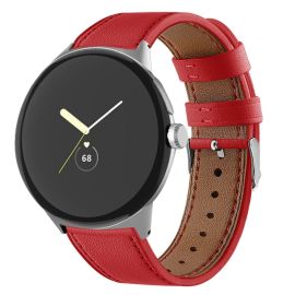 LEATHER Lederarmband für Google Pixel Watch / Pixel Watch 2 / Pixel Watch 3 41mm / Pixel Watch 4 41mm rot