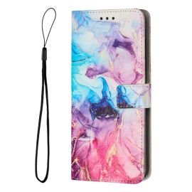 ART MARBLE Brieftaschen-Abdeckung für Xiaomi Redmi Note 14 Pro 5G / Poco X7 BLUE PURPLE