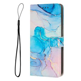 ART MARBLE Brieftaschen-Abdeckung für Xiaomi Redmi Note 14 Pro 5G / Poco X7 BLUE PINK
