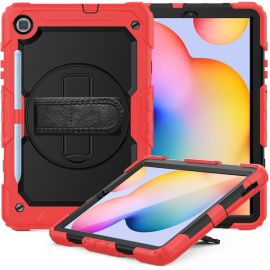 SOLID 360 Robustes Gehäuse für Samsung Galaxy Tab S6 Lite 2024 / S6 Lite 2022 / S6 Lite Rot
