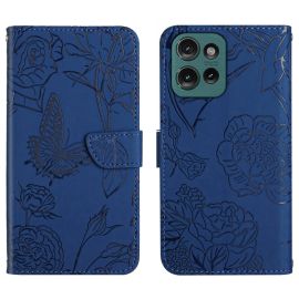 ART BLOSSOM Wallet Cover für Motorola Edge 50 Neo blau
