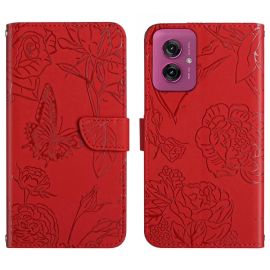 ART BLOSSOM Geldbörsenhülle für Motorola Moto G55 5G rot