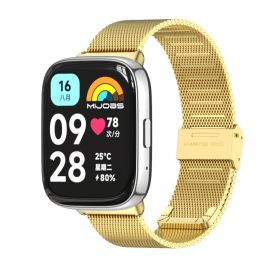 MIJOBS MILANESE Metallarmband für Xiaomi Redmi Watch 3 Lite Gold