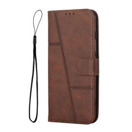 STITCHED Wallet Cover für Infinix Hot 50i dunkelbraun