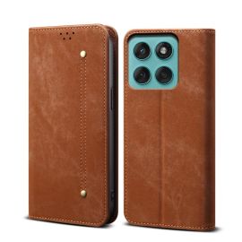 DENIM Wallet Cover für Motorola Edge 60 / Edge 60 Fusion braun