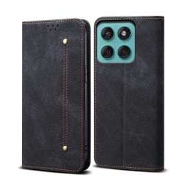 DENIM Wallet Case für Motorola Edge 60 / Edge 60 Fusion Schwarz