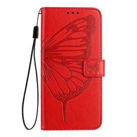 ART BUTTERFLY Wallet Cover für TCL 505 rot