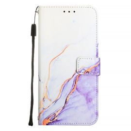 ART MARBLE Brieftaschenhülle für TCL 505 WHITE PURPLE