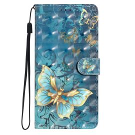 ART Wallet-Hülle für Motorola Edge 50 BLUE BUTTERFLY