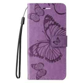 ART BUTTERFLY Wallet Case für Motorola Edge 50 Neo lila