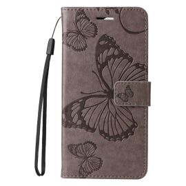 ART BUTTERFLY Wallet Case für Motorola Edge 50 Neo grau