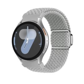 GEFLOCHTENES Nylonband für Samsung Galaxy Watch 7 (40 / 44 mm) LIGHT GREY