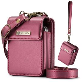 CASEME MINI Wallet Case mit Band für Serie Motorola Razr rot