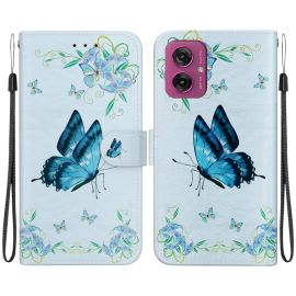 ART Geldbörsenhülle für Motorola Moto G55 5G BLUE BUTTERFLY