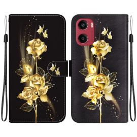 ART Geldbörsenhülle für Motorola Moto G05 / Moto E15 GOLD ROSE