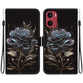 ART Geldbörsenhülle für Motorola Moto G05 / Moto E15 BLACK ROSE