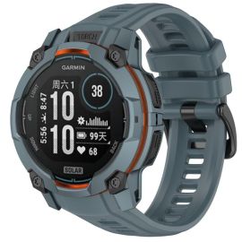 SILICONE Wechselarmband für Garmin Instinct 3 50mm grau-blau