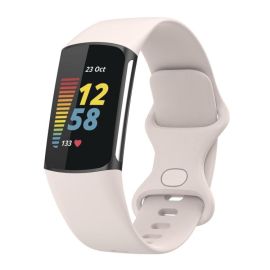 SILICONE Wechselarmband für Fitbit Charge 6 / Charge 5 MOON WHITE