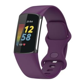 SILICONE Wechselarmband für Fitbit Charge 6 / Charge 5 Dunkelviolett
