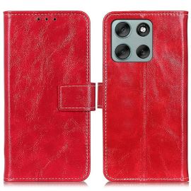 RETRO Schutzhülle mit Kartenfach für Motorola Moto G86 Power rot