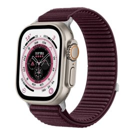 xDfind NYLON Ersatzarmband für Apple Watch 44 / 45 / 46 / 49mm bordeauxrot