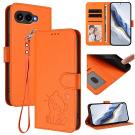 ART CAT Brieftaschen-Hülle mit Armband für T Phone 3 orange