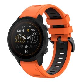 SPORTY Austauschbares Silikonarmband Garmin Forerunner 955 ORANGE-BLACK