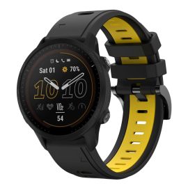 SPORTY Austauschbares Silikonarmband Garmin Forerunner 955 BLACK-YELLOW