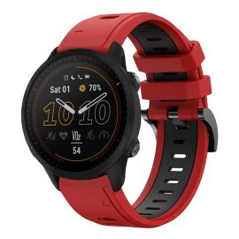 SPORTY Ersatz Silikonarmband Garmin Forerunner 955 RED-BLACK