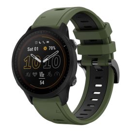SPORTY Wechselbares Silikonarmband Garmin Forerunner 955 ARMY GREEN-BLACK