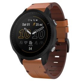 LEATHER Lederarmband für Garmin Forerunner 955 dunkelbraun