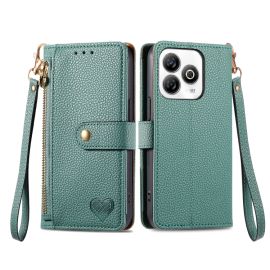 HEART Wallet Case für ZTE Blade A75 grün