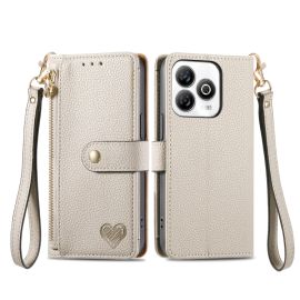 HEART Wallet Case für ZTE Blade A75 grau