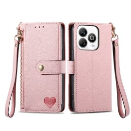 HEART Wallet Case für ZTE Blade A75 rosa