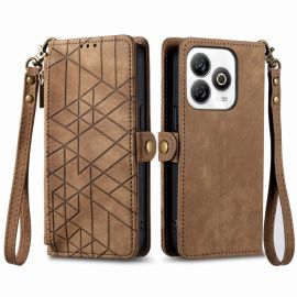GEOM Wallet Case für ZTE Blade A75 braun