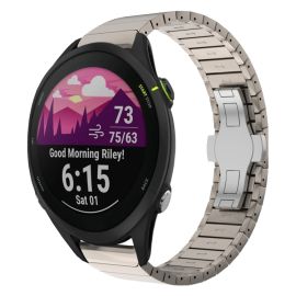 CLASSIC Metallarmband für Garmin Forerunner 255 Music TITANIUM