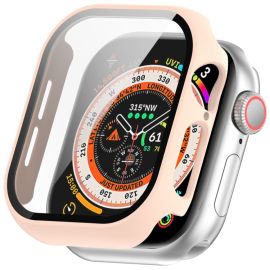 PC FULL COVER Kunststoffabdeckung mit Glas für Apple Watch 10 42mm rosa