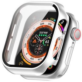 PC FULL COVER Kunststoffabdeckung mit Glas für Apple Watch 10 42mm Silber
