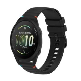 WAVY Silikonarmband für Garmin Forerunner 165 Music schwarz
