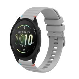 WAVY Silikonarmband für Garmin Forerunner 165 Music grau
