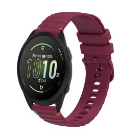 WAVY Silikonarmband für Garmin Forerunner 165 Music weinrot