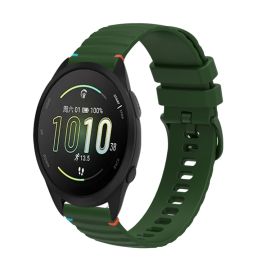 WAVY Silikonarmband für Garmin Forerunner 165 Music dunkelgrün