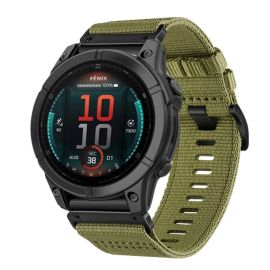 CANVAS Wechselarmband für Garmin Fenix E 47mm dunkelgrün