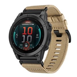 CANVAS Wechselarmband für Garmin Fenix E 47mm hellbraun