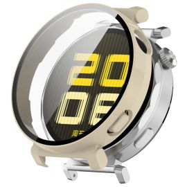 PC FULL COVER Kunststoffabdeckung mit Glas für Huawei Watch GT 5 Pro 42mm beige