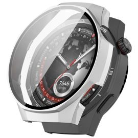PC FULL COVER Kunststoffabdeckung mit Glas für Huawei Watch GT 5 Pro 46mm Silber