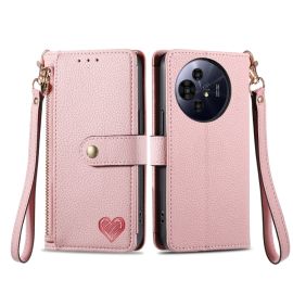 HEART Wallet Case für TCL 50 Pro NxtPaper rosa